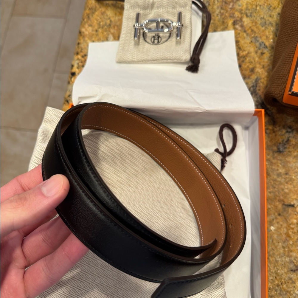 Black and Brown Men's Leather Belt